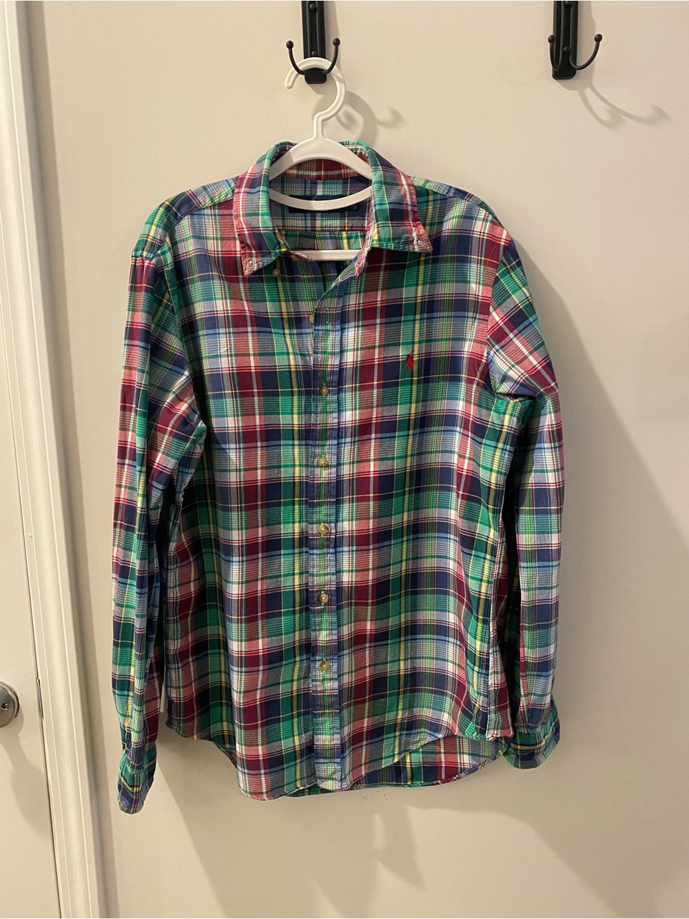 Ralph Lauren Green, Blue & Red Plaid Button-Down Shirt